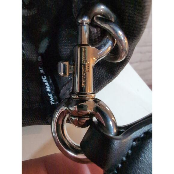 Marc Jacobs Black Gray Canvas Medium The Tote Bag with Dust Bag - Picture 14 of 16